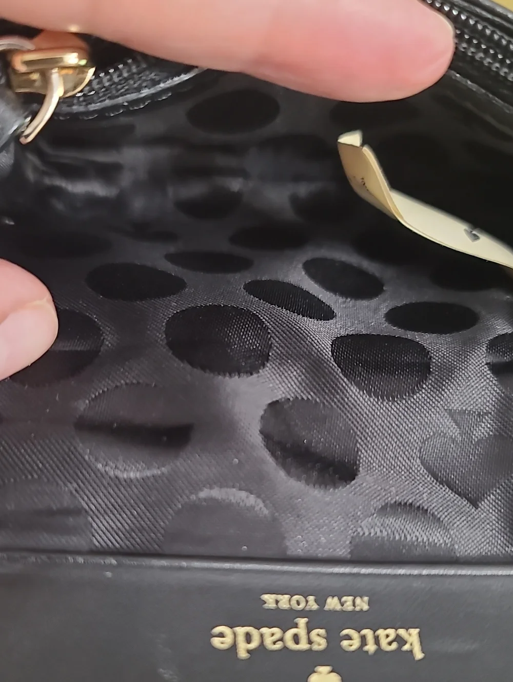 kate spade Black Leather Bow Accent Compact Wallet